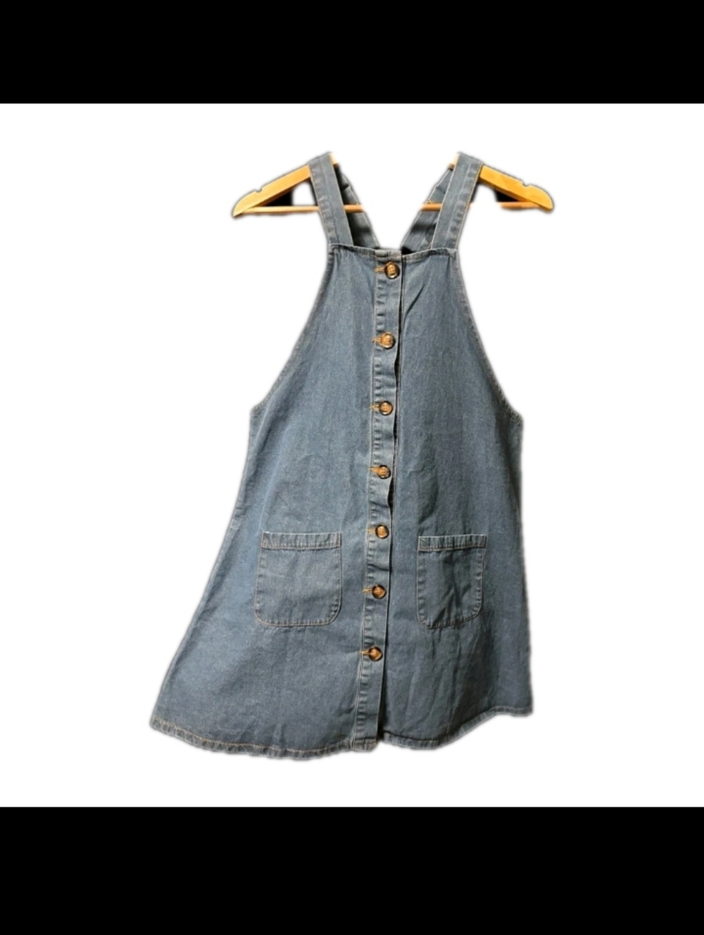 Denim Bib Overall Blue Jean Jumper Knee Length L/Xl